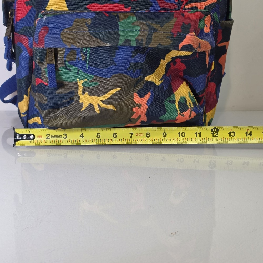 Polo Ralph Lauren Backpack With RARE Multicolor Camouflage Print - Used - Picture 14 of 16